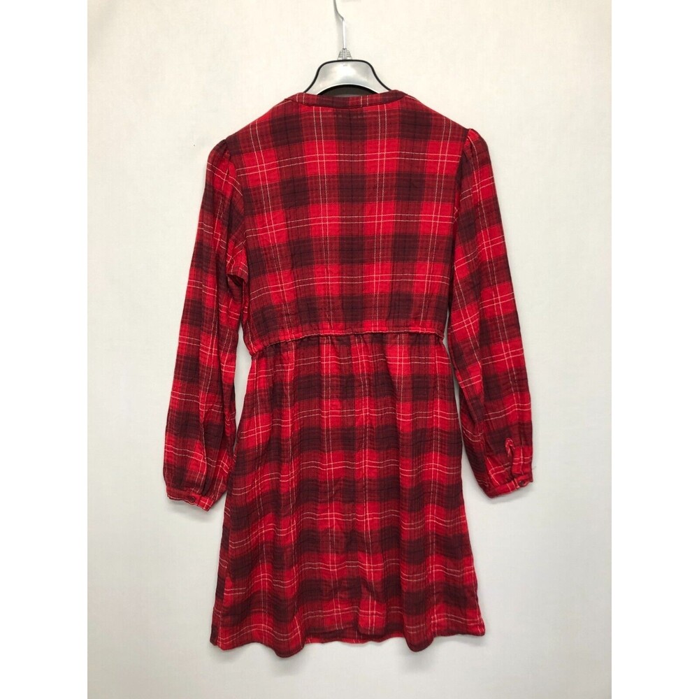 NWT Knox Rose Women Long Sleeve Plaid Dress Size Medium Red B275 -26 - Picture 14 of 16